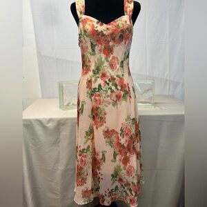Connected Apparel Floral Chiffon Dress sz 14